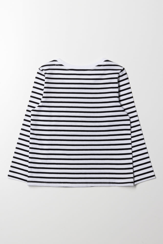 Stripe Long Sleeve T-Shirt Black (2)