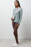 Long Sleeve Crew Neck T-Shirt Green (1)