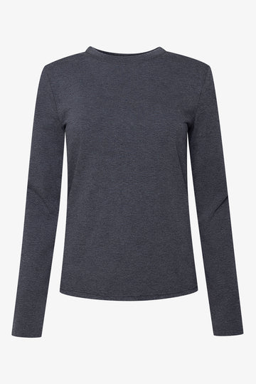 Crew Neck Long Sleeve T-Shirt Dark Grey