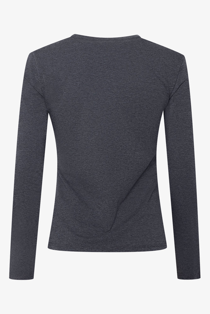 Crew Neck Long Sleeve T-Shirt Dark Grey