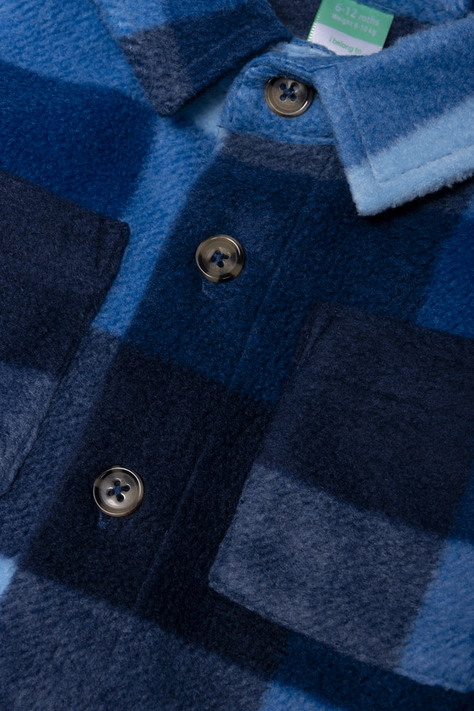 Fleece Check Shirt Navy And Blue