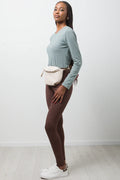 Wide Waist Leggings Brown (2)