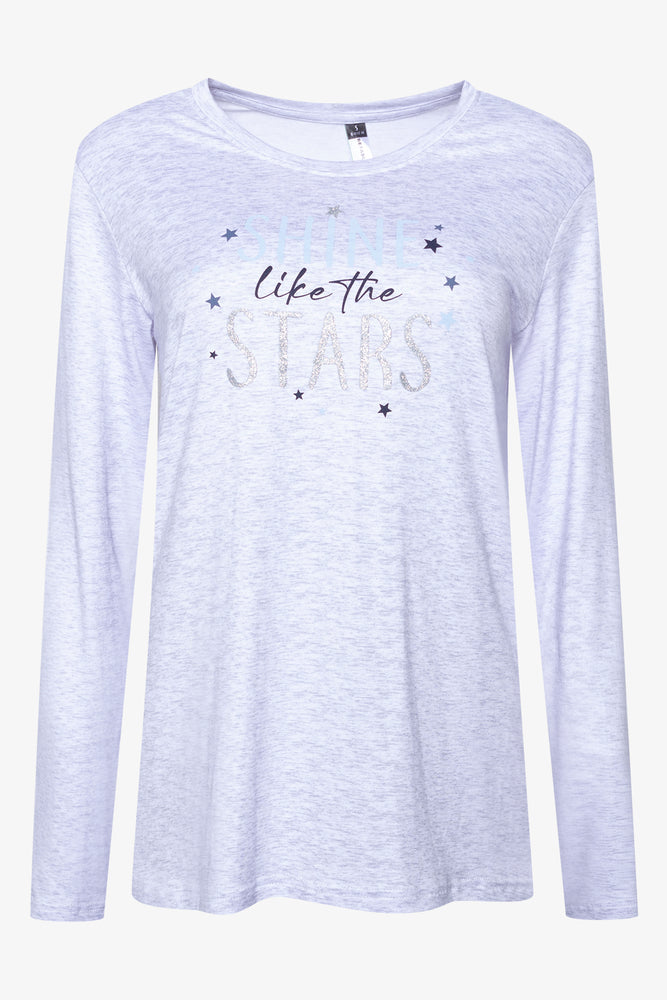 Long Sleeve Stars Pyjamas Grey And Blue (1)