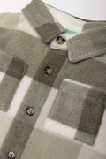 Fleece Check Shirt Green And Cream (1)