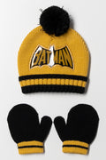 Batman Beanie And Mittens Set Yellow