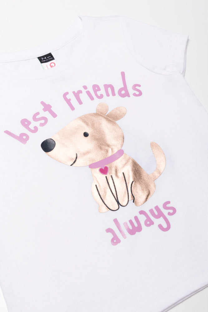 Dog Short Sleeve T-Shirt White (1)