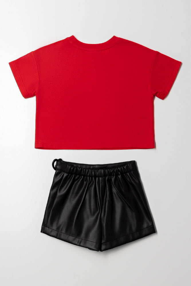 Minnie Mouse Skort Set Red And Black (4)