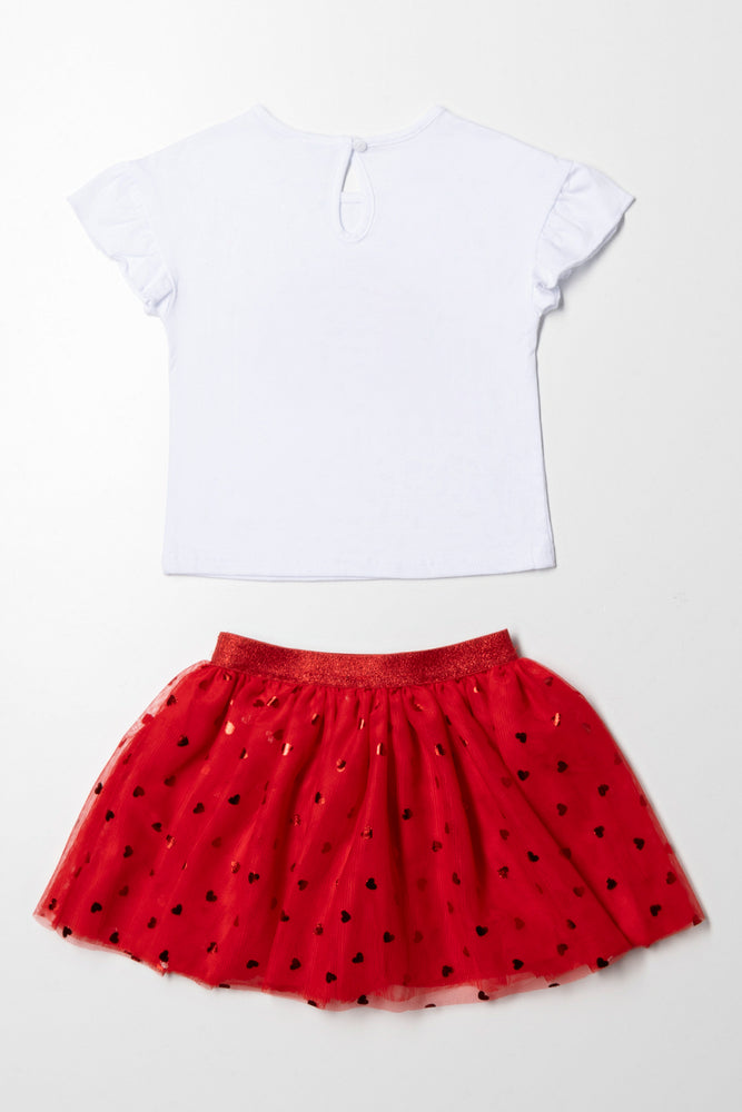 Tutu Skirt Set Red And White (4)