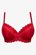 Plus Size 2 Pack Lace Balconette Bras Red And Black (2)