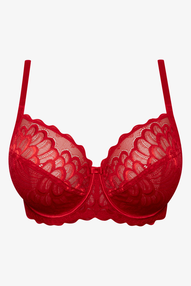 Plus size 2 Pack Lace Non Padded Underwire Bras Red And Black (2)