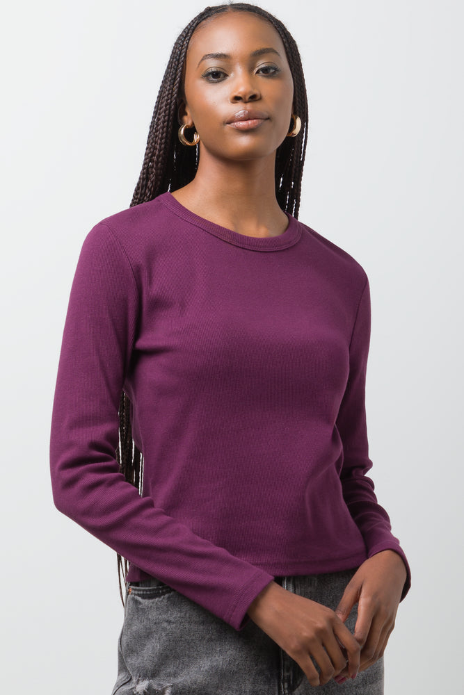 Rib T-Shirt Burgundy