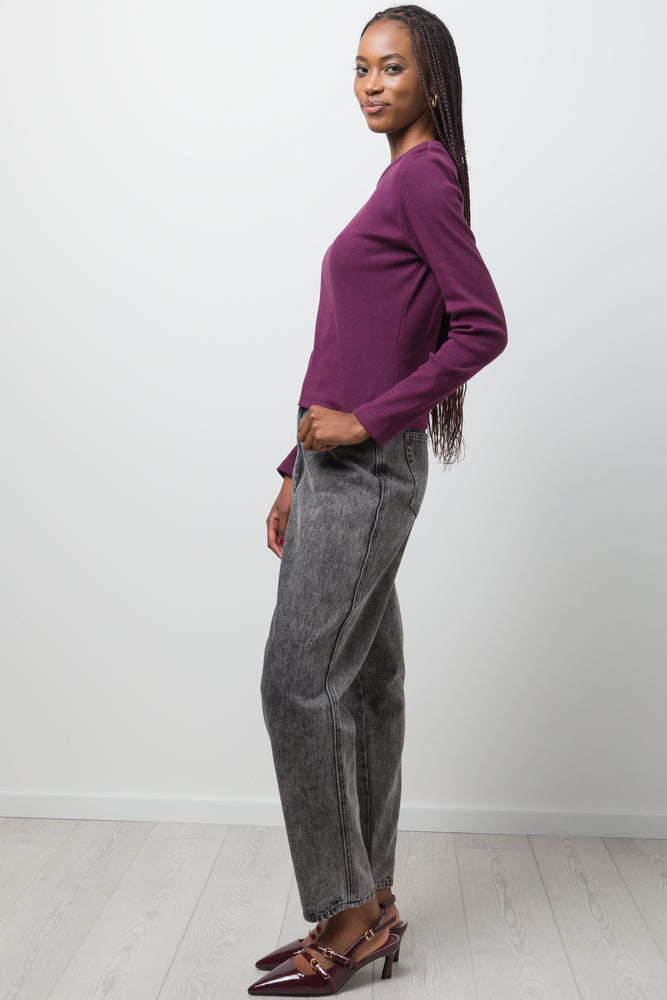 Rib T-Shirt Burgundy