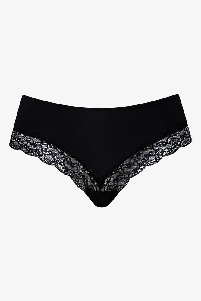3 Pack Lace Trim Brazilian Panties Black (1)