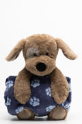 Puppy Toy And Blanket Natural And Navy