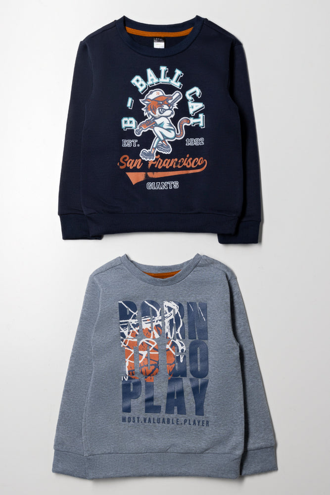 2 Pack Tracktops Navy And Grey