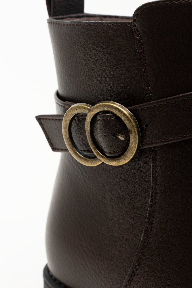 Buckle Trim Boots Brown (3)