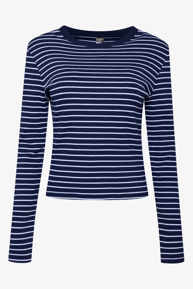 Rib Stripe T-Shirt Navy