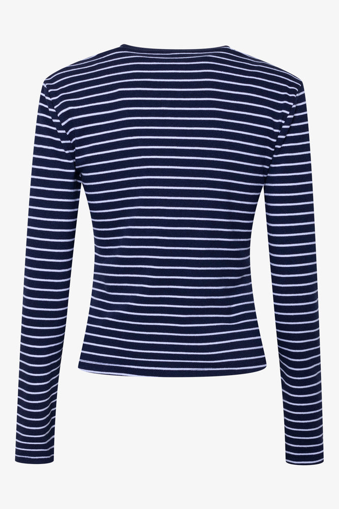 Rib Stripe T-Shirt Navy