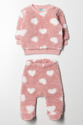 Fleece Heart Set Pink