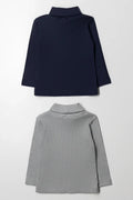 2 Pack Polonecks Navy And Grey (2)