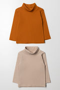 2 Pack Polonecks Burnt Orange And Natural