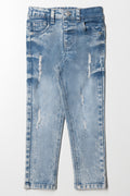 Rip And Repaired Skinny Denim Jeans Blue