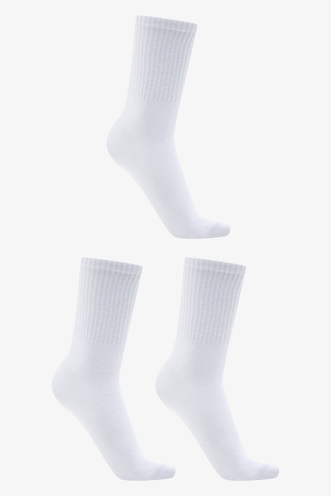 3 Pack Crew Socks White