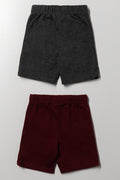 Looney Tunes 2 Pack Shorts Burgundy And Dark Grey (2)
