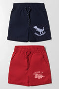 2 Pack Shorts Navy & Red