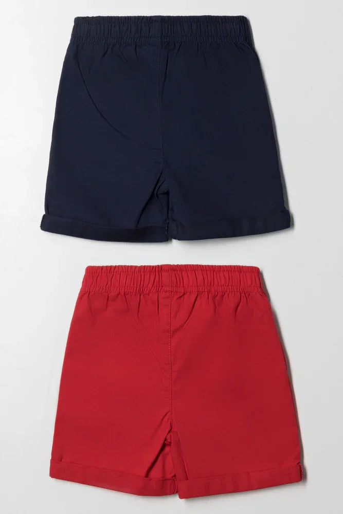 2 Pack Shorts Navy & Red (2)
