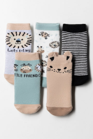 5 Pack Tiger And Friends Socks Multi