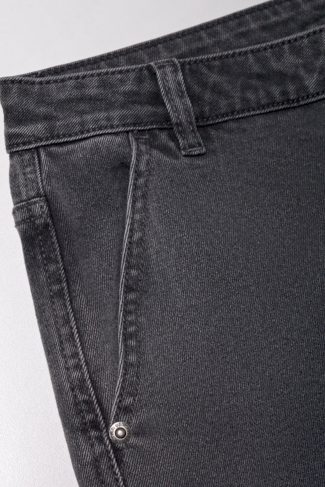 Cargo Straight Leg Denim Jeans Dark Grey