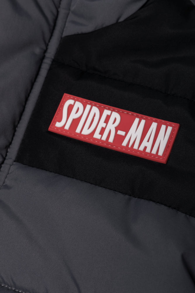 Spider-Man Puffer Parka Jacket Grey (2)