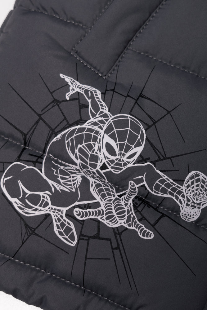 Spider-Man Puffer Parka Jacket Grey (3)