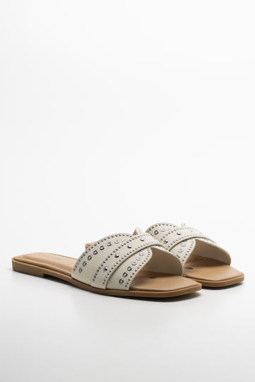 Studded Sandal Cream