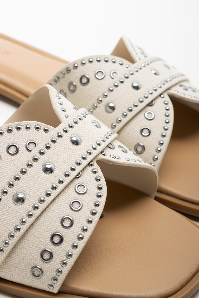 Studded Sandal Cream (2)