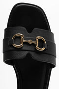 Buckle Trim Sandal Black (4)