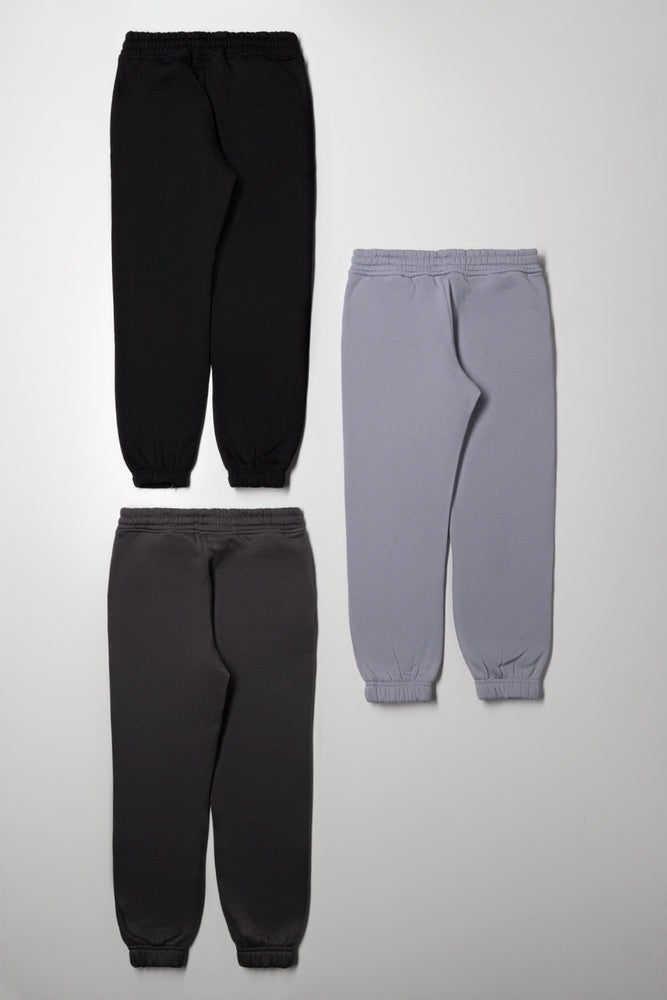 3 Pack Trackpants Black, Grey And Dark Grey (2)