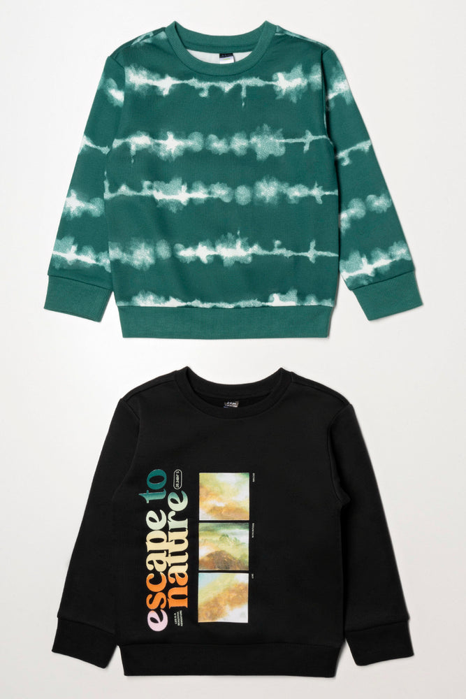2 Pack Tracktops Black And Green