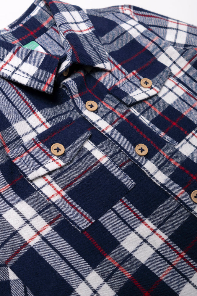 Flannel Shirt Navy And Red (1)