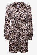 Satin Shirt Dress Leopard