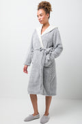 Hooded Sherpa Gown Grey (1)