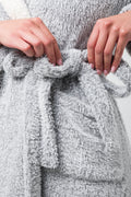 Hooded Sherpa Gown Grey (3)