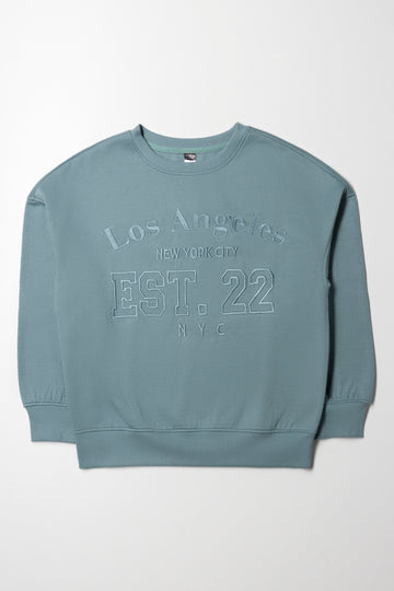 Oversized Crew Neck Blue