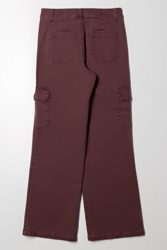Cargo Straight Leg Denim Jeans Pink (3)