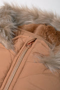 Hooded Puffer Coat Brown (1)