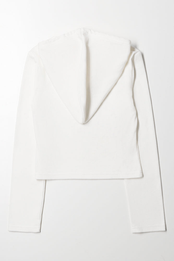 Print Hooded Top White (2)
