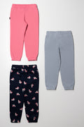 3 Pack Unicorn Trackpants Pink, Grey And Black (2)