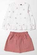 Shirt & Skirt Set White