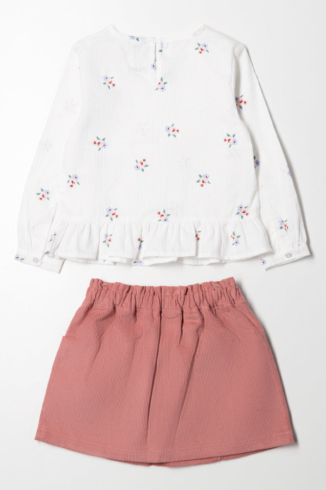 Shirt & Skirt Set White (7)